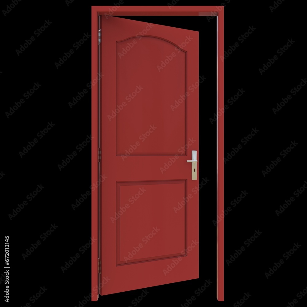 Red door Revealed Access Point in White Background Isolation Red door Revealed Access Point in White Background Isolation