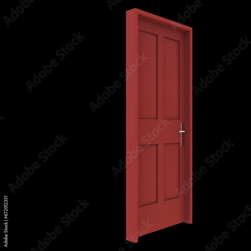 Fototapeta Naklejka Na Ścianę i Meble -  Red door Welcoming Doorway in White Background Isolation