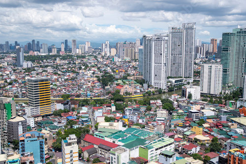 Aerial of Mandaluyong area in Manila.