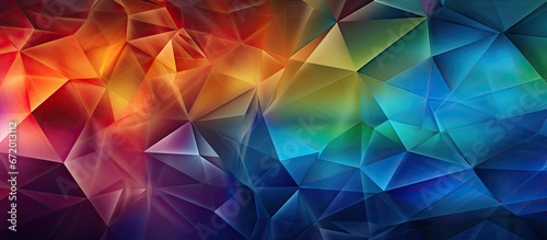 A fresh design for your business featuring a new blurry style illustration with a gradient showcasing a vertical pattern of shining triangles in a dark and multicolored rainbow