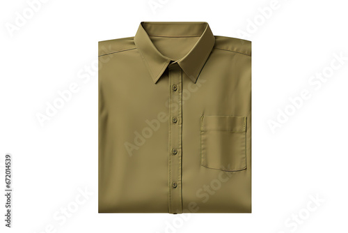 Mockup for olive green shirt pocket isolated on white background PNG