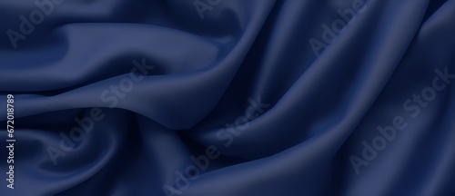 Wavy dark blue organza fabric detailed texture background from Generative AI