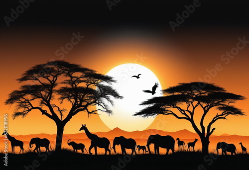 The Dramatic Contrast of an African Safari Silhouette