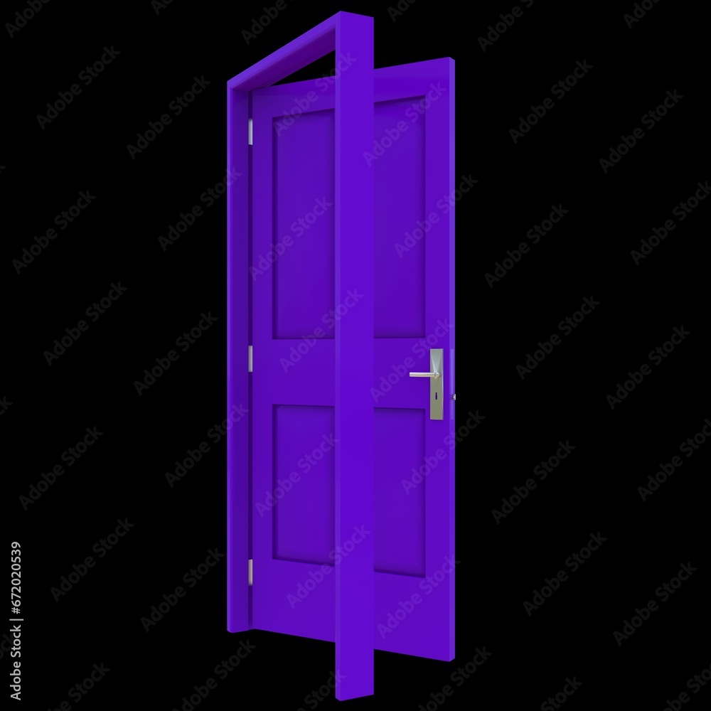 Purple door Unsealed Access Point on Isolated White Canvas Purple door Unsealed Access Point on Isolated White Canvas