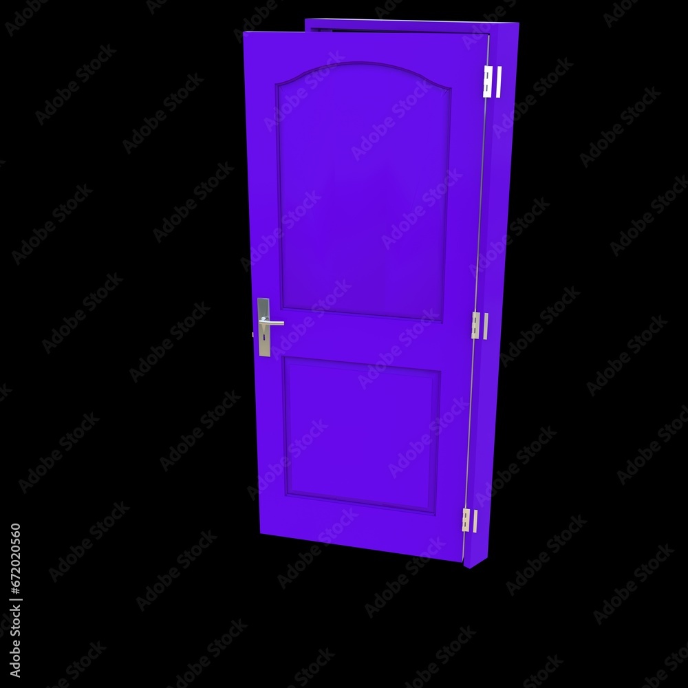 Purple door Unobstructed Passage in White Background Isolation Purple door Unobstructed Passage in White Background Isolation