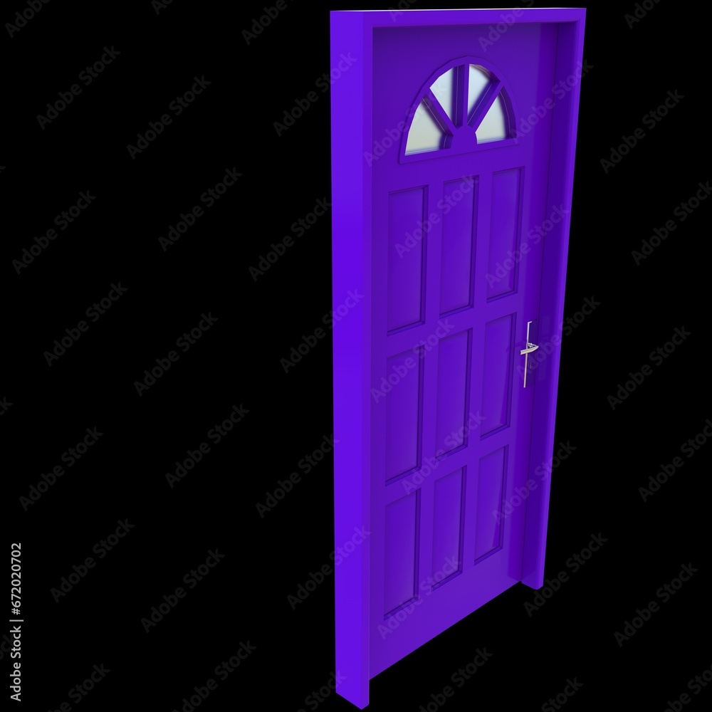 Purple door Unlocked Entrance against Pure White Isolated Canvas Purple door Unlocked Entrance against Pure White Isolated Canvas