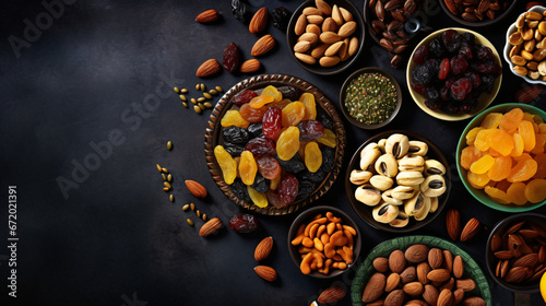 Combine Assorted Dried Fruits: Dates, Prunes, Apricots.