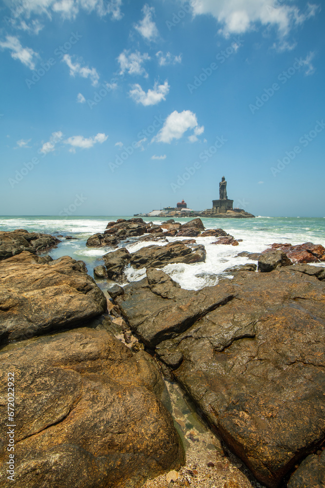 Thiruvalluvar Statues on  Kanyakumari Beach.