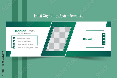 corporate email signature design template abstract green background with squares