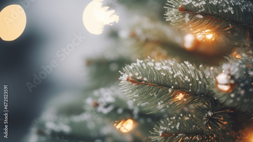 Close up Christmas tree background photo