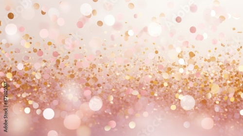 Fototapeta Naklejka Na Ścianę i Meble -  Festive and light pastel soft pink and gold confetti party favors