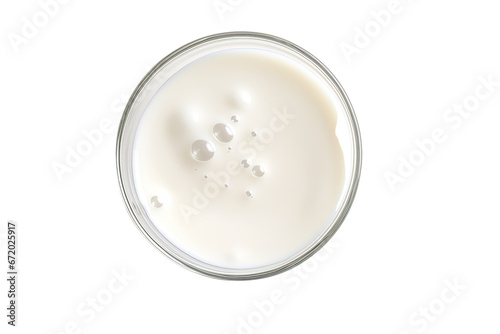 glass of milk on isolated transparent background