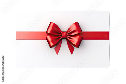 gift card with ribbon on isolated transparent background © Rushi