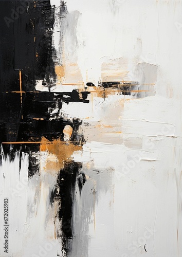 black and white painting with different lines on the back of it