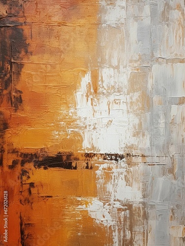 an abstract painting depicting the colors of orange and brown, by abstract