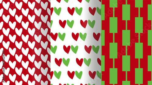 Heart prints. Holiday theme. Seamless patterns.
