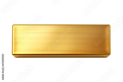 top view of golden bar on isolated transparent background