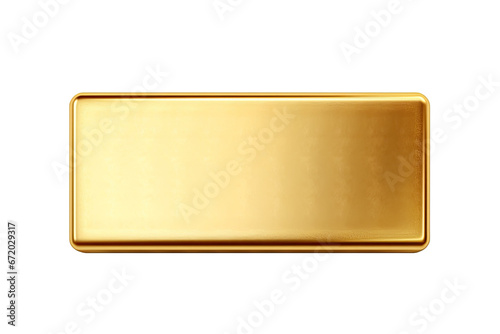 top view of golden bar on isolated transparent background
