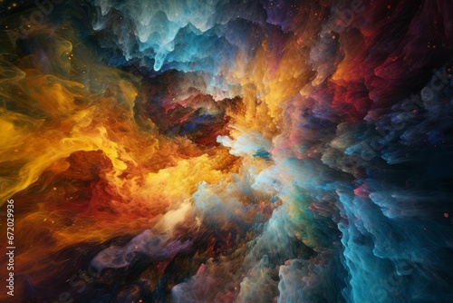 AI generated illustration of a vibrant celestial nebula for wallpapers