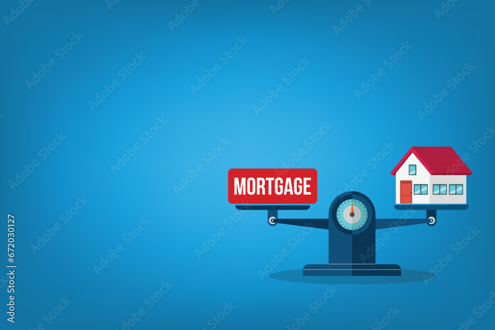 House mortgage. House with debt, home loan. House mortgage. House with debt, home loan.