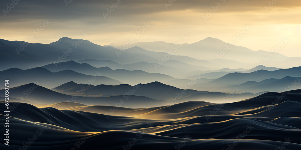 Abstract landscape of sandy dunes of desert land Abstract landscape of sandy dunes of desert land