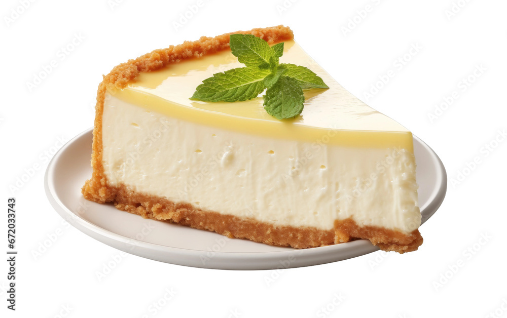 Divine Indulgence Savoring a Delectable Cheesecake Slice on White or PNG Transparent Background. Divine Indulgence Savoring a Delectable Cheesecake Slice on White or PNG Transparent Background.