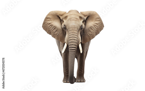 Tusked Royalty The Grace and Power of Elephant on White or PNG Transparent Background.