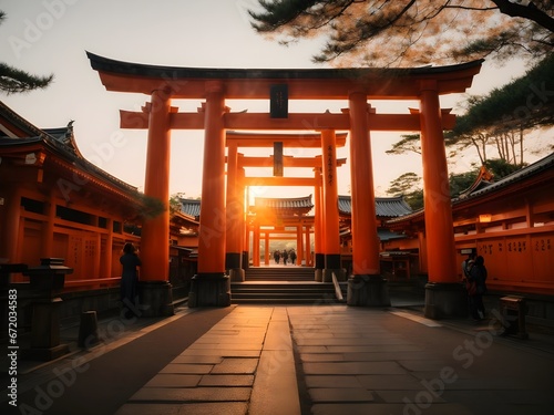 Beautiful Architecture in Fushimi Inari Taisha Shrine Kyoto Japan photo
