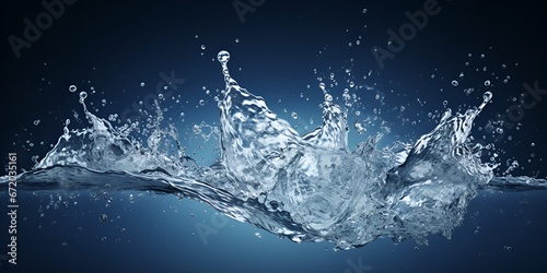 Vibrant Water Splash on Bright Blue Background,Water splash on a bright blue background,water splash, bright blue background