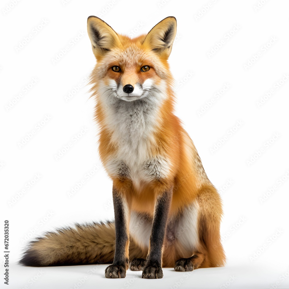 AI generated illustration of a fox on a white background