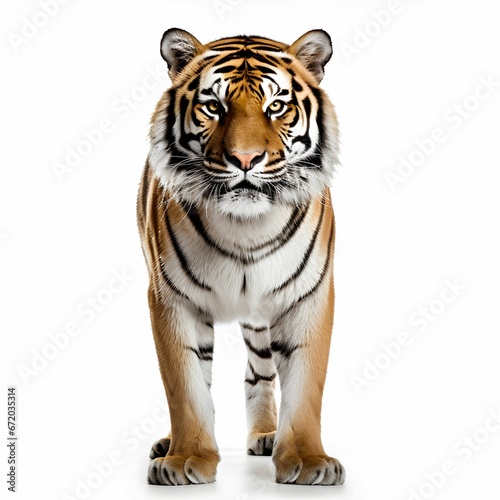 AI generated illustration of a tiger on a white background