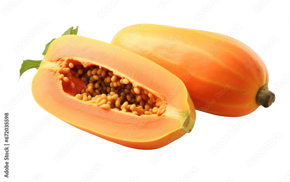 Sun Kissed Juiciness Savoring Fresh Papaya on White or PNG Transparent Background. Sun Kissed Juiciness Savoring Fresh Papaya on White or PNG Transparent Background.