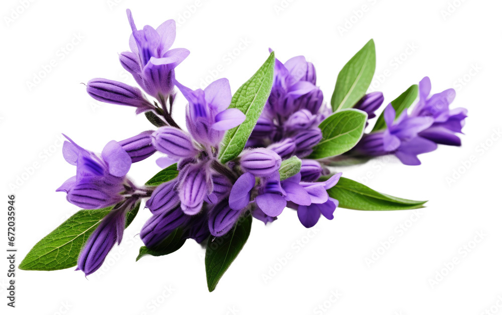 Vibrant Splendor Exploring Salvia Flower on White or PNG Transparent Background.