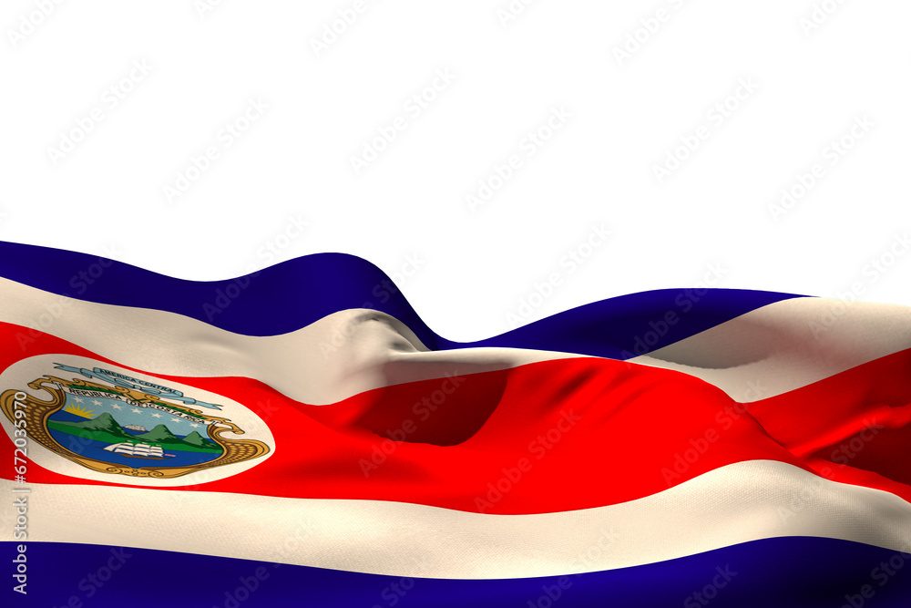 Fototapeta premium Digital png illustration of flag of costa rica on transparent background