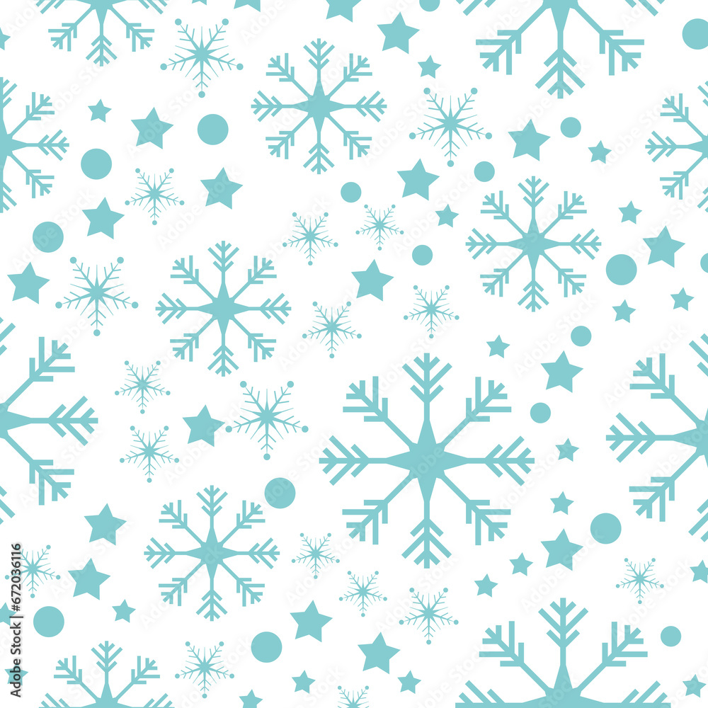 Fototapeta premium Digital png illustration of aquamarine pattern of snowflakes on transparent background