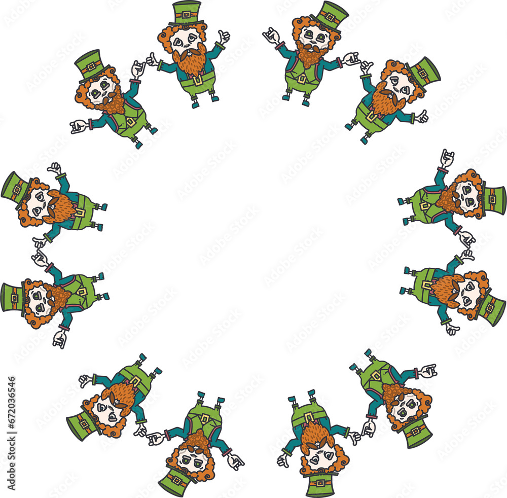 Fototapeta premium Digital png illustration of st patrick's circle holding hands, copy space on transparent background