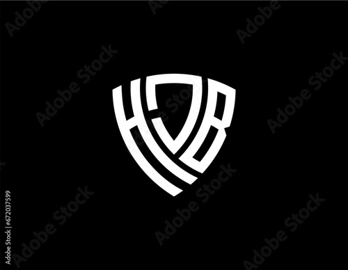 HJB creative letter shield logo design vector icon illustration photo