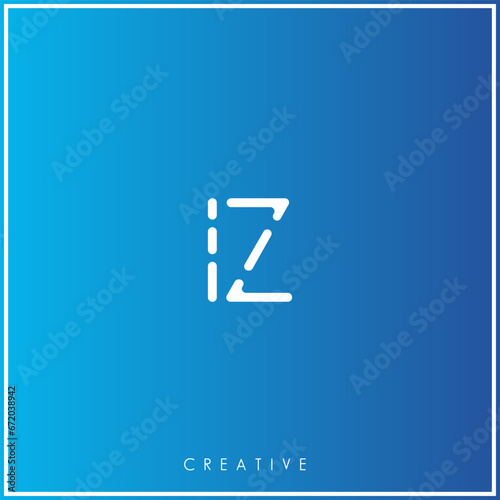 IZ Premium Vector latter logo design Creative Logo. Vector Illustration logo. letters Logo. Creative Logo Minimal feminine monogram and logo. drawn wedding herb, elegant leaves. modern design. 