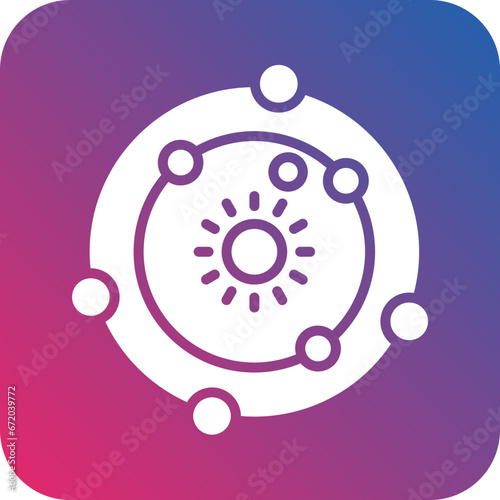 Vector Design Solar System Icon Style