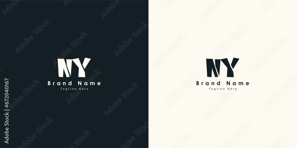 NY letters vector logo design - obrazy, fototapety, plakaty 