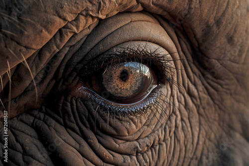 Close up of sad elephant eyes