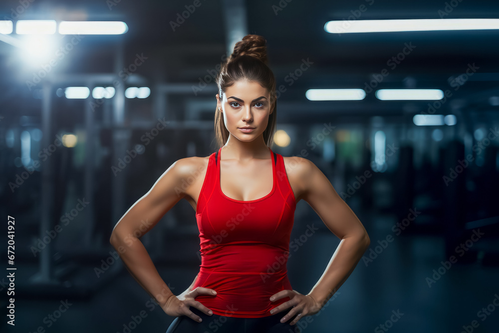 Young sporty woman doing sport at the gym center. Healthy lifestyle