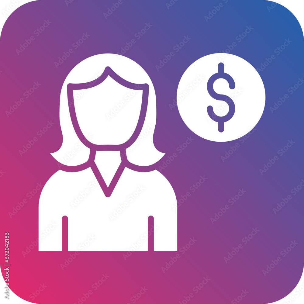 Vector Design Client Female Icon Style