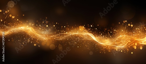 Image of motion blur lights during holidays on a golden abstract background photo