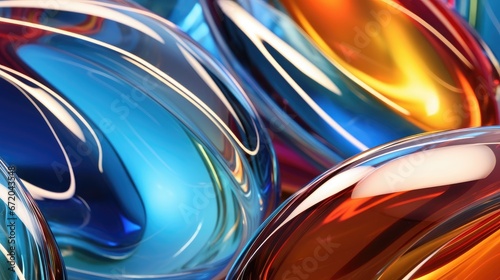 colorful glass 3d object, abstract wallpaper background  © Rstm