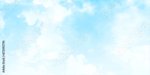 Blue sky with clouds. Sky landscape background. Vector Illustration