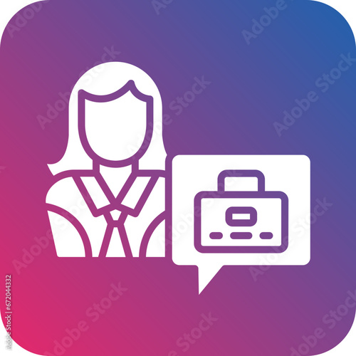 Vector Design Job Seeker Female Icon Style