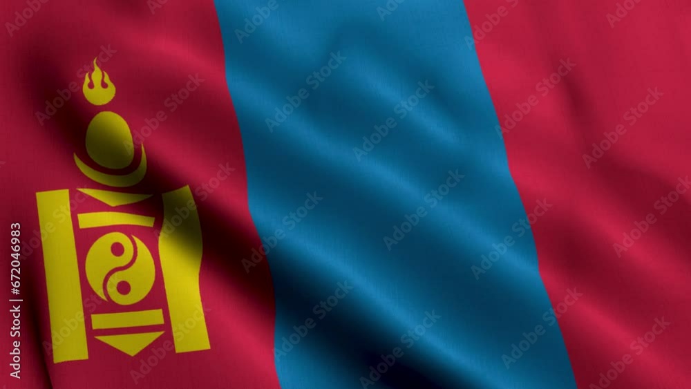 Mongolia Flag. Waving Fabric Satin Texture Flag of Mongolia 3D illustration. Real Texture Flag of the Mongolia Mongolia Flag. Waving Fabric Satin Texture Flag of Mongolia 3D illustration. Real Texture Flag of the Mongolia