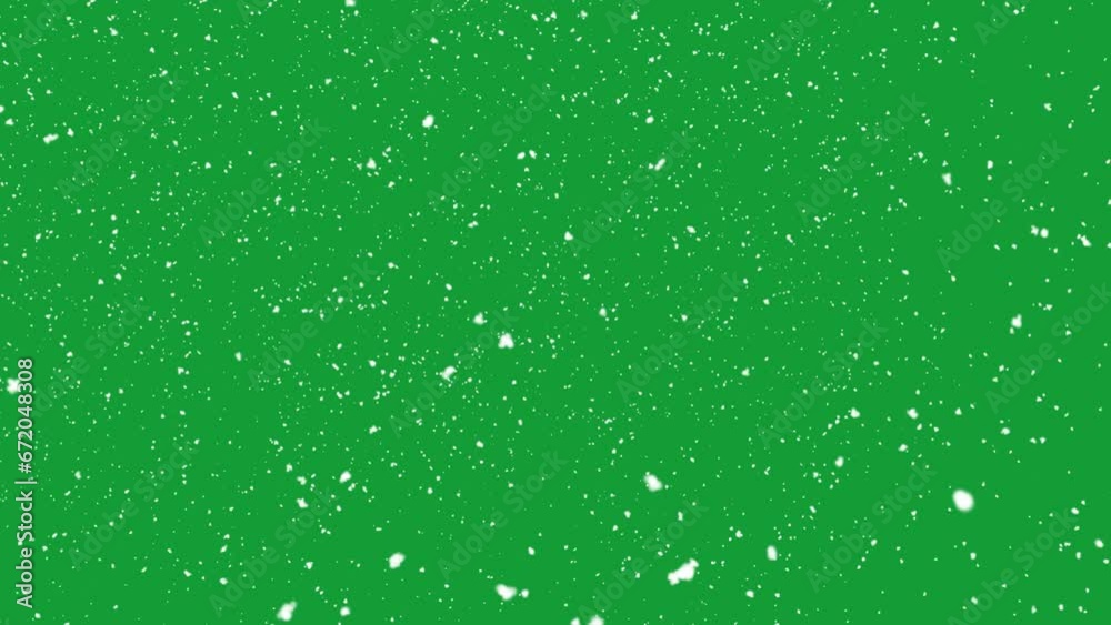 Snow falling on green screen background