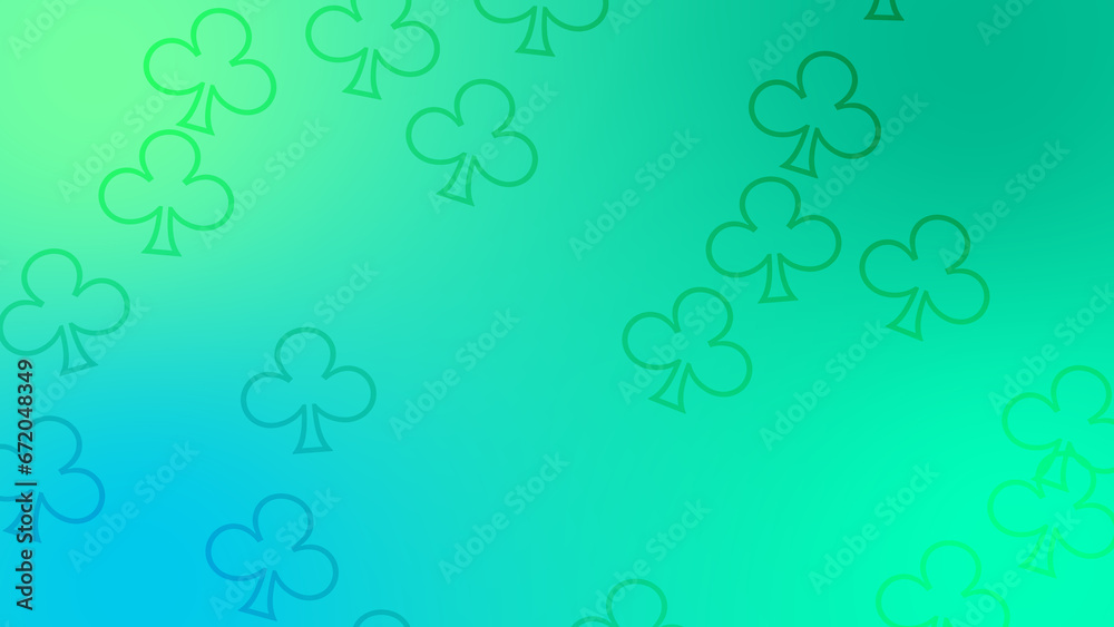 CG image of green and cyan background including clover shaped object